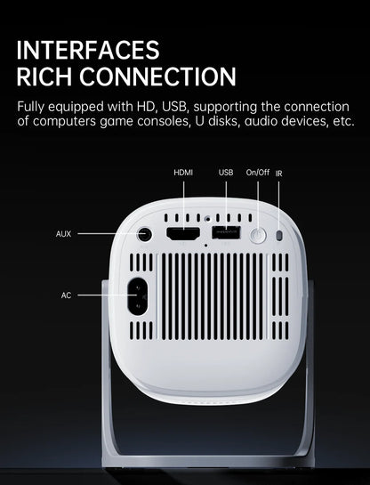 Mini Projektor HONGTOP S40 – Android 11, Wi-Fi 5G, BT 5.0, Obsługa 4K, Kino Domowe w Twojej kieszeni