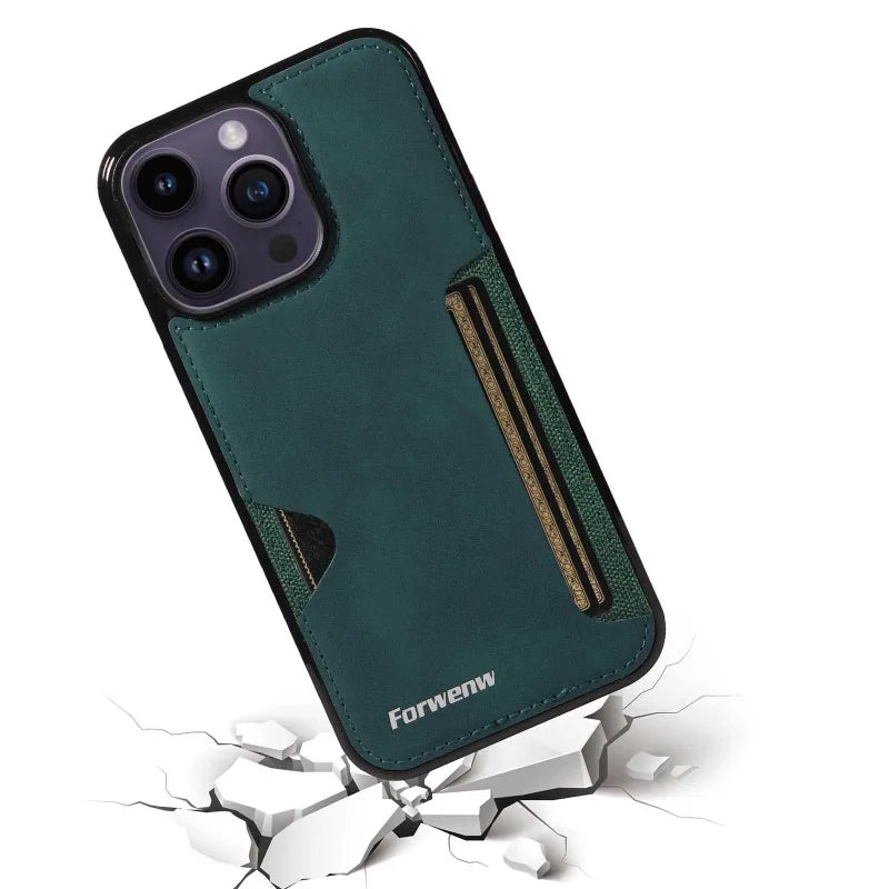 Retro Card Holder – eleganckie etui do iPhone z miejscem na karty