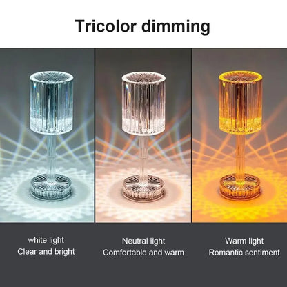 Lampa Kryształowa LED Diamond – Dotykowa, USB, 3 kolory światła